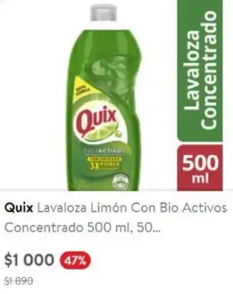 Lider Quix Lavaloza Limón Con Bio Activos Concentrado 500ml oferta