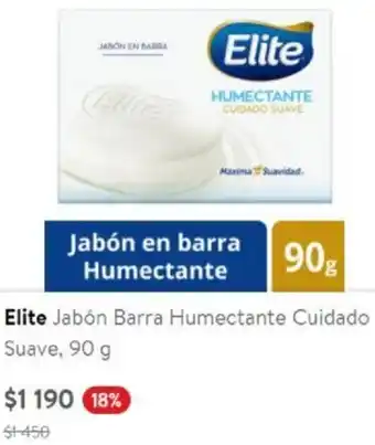 Elite Jabón Barra Humectante Cuidado Suave 90g
