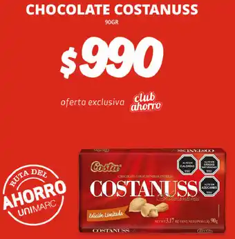Unimarc Chocolate Costanuss 90g oferta