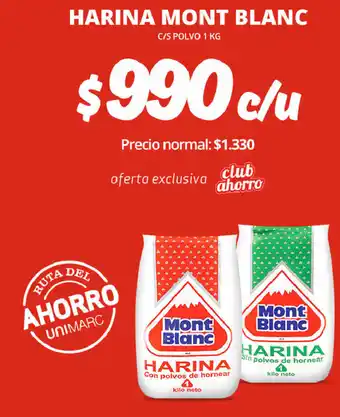 Unimarc Harina Mont Blanc 1kg oferta