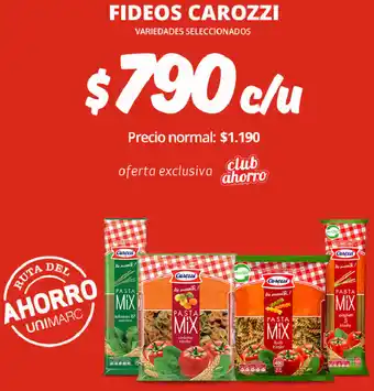 Unimarc Fideos Carozzi oferta