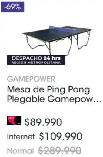 Abcdin Gamepower Mesa de Ping Pong Plegable oferta
