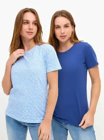 Polera pack 2 poleras elasticadas cuello redondo
