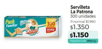 Mayorista 10 Servilleta La Patrona 300 unidades oferta