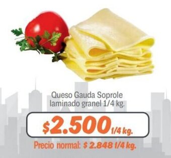 Mayorista 10 Queso Gauda Soprole Laminado granel 1/4kg oferta