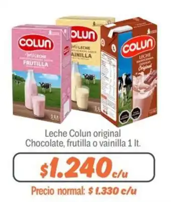 Mayorista 10 Leche Colun Original Chocolate, Frutilla o Vainilla 1lt oferta