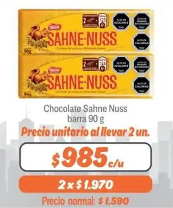 Mayorista 10 Chocolate Sahne-Nuss barra 90g oferta