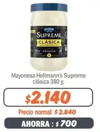 Mayorista 10 Mayonesa Hellmann's Supreme Clásica 380g oferta