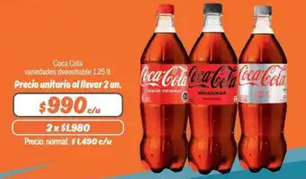 Mayorista 10 Coca-Cola variedades desechables 1.25lt oferta