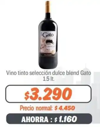 Mayorista 10 Vino Tinto Selección Dulce Blend Gato 1.5lt oferta
