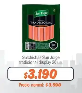 Mayorista 10 Salchichas San Jorge Tradicional Display 20 un oferta