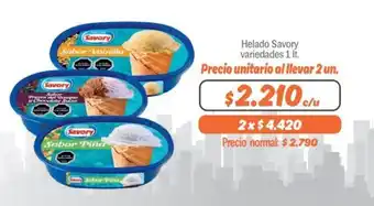 Mayorista 10 Helado Savory variedades 1lt oferta