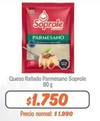Mayorista 10 Queso Rallado Parmesano Soprole 80g oferta