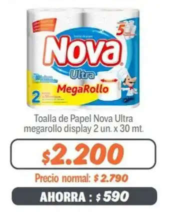 Mayorista 10 Toalla de Papel Nova Ultra Megarollo Display 2 un x 30m oferta