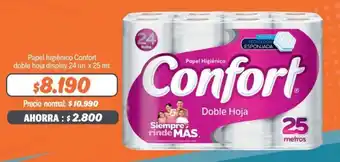 Mayorista 10 Papel Higiénico Confort Doble Hoja 24un x 25m oferta