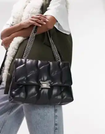 Asos Saint quilted trophy shoulder bag in black oferta