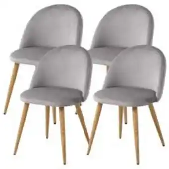 Linio Pack 4 sillas terciopelo vintage / gris oferta