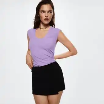 Falabella Mango polera básica canalé flipi mujer oferta