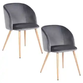 Falabella Pack 2 sillas comedor lounge terciopelo - gris oferta