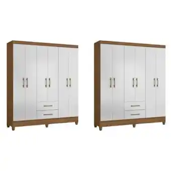 Linio Combo 2 closet m-801 6 puertas 2 cajones oferta