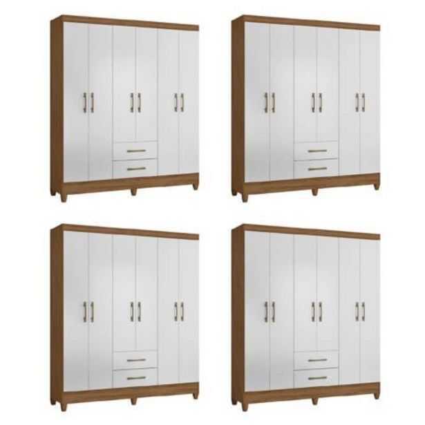 Linio Combo 4 closet m-801 6 puertas 2 cajones oferta