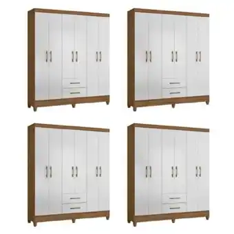 Linio Combo 4 closet m-801 6 puertas 2 cajones oferta