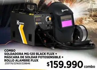 Construmart Combo soldadora + máscara de soldar + rollo alambre flux oferta