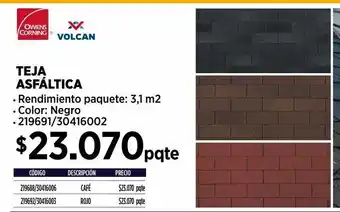 Construmart Teja asfáltica volcan oferta