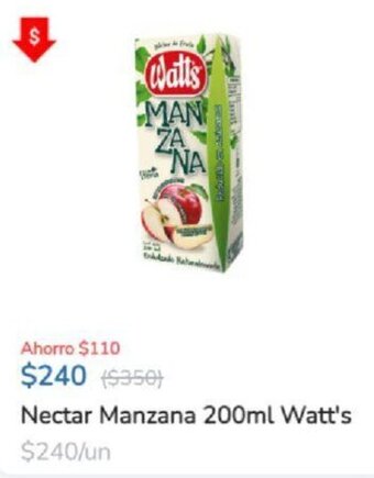 Super Bodega a Cuenta Nectar Manzana 200ml Watt's oferta