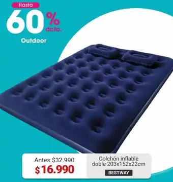 Easy Colchón Inflable Doble 203x152x22cm Bestway oferta