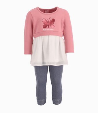 Limonada Conjunto bebé niña con mariposa de lentejuelas palo rosa oferta