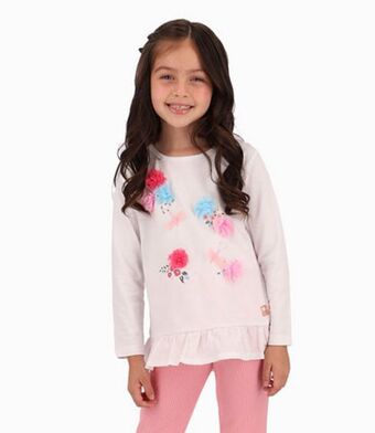 Limonada Polera niña con mariposas crudo oferta