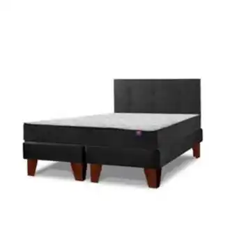 Linio Cama europea therapedic plus 2 plazas 150x200 + respaldo royal negro oferta