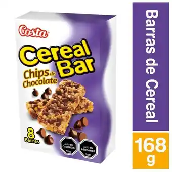 Super Bodega a Cuenta Barritas de cereal con chips de chocolate 168grs costa oferta