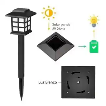 Linio Pack x8 lamparas focos solares jardin iluminacion estaca oferta