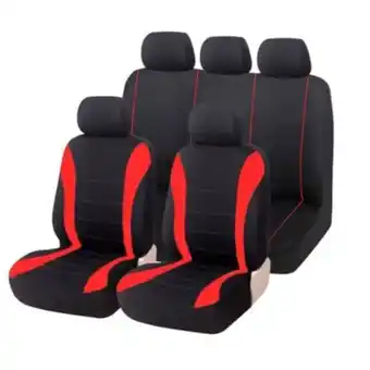 Linio Fundas cubreasiento universal poliester auto 9 pcs rojo oferta