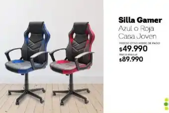 Tottus Silla Gamer Azul o Roja Casa Joven oferta