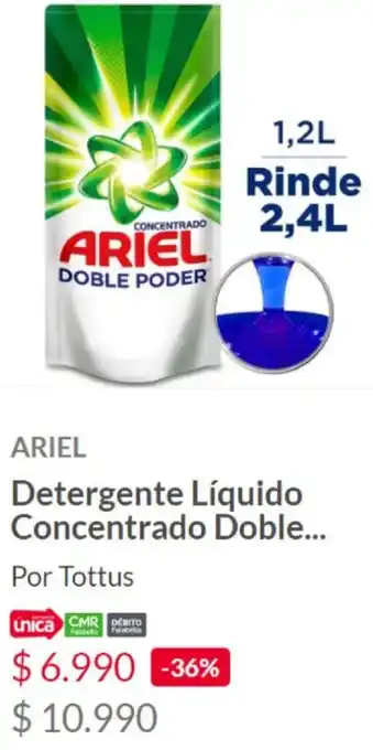 Tottus Ariel Detergente Líquido Concentrado Doble oferta