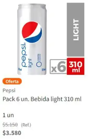 Santa Isabel Pepsi Pack 6un Bebida Light 310ml oferta
