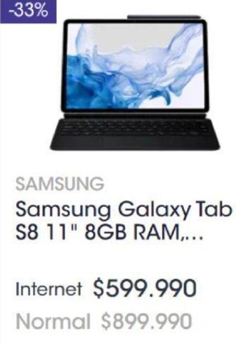Abcdin Samsung Galaxy Tab S8 11" 8GB Ram oferta