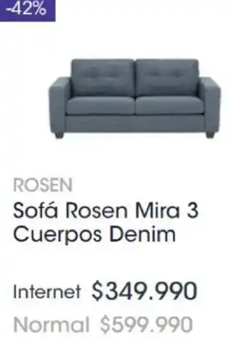 Abcdin Rosen Sofá Mira 3 Cuerpos Denim oferta