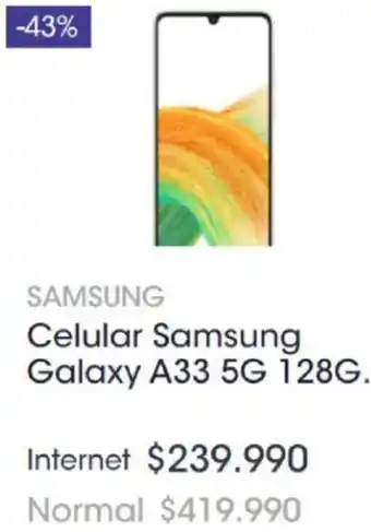 Abcdin Celular Samsung Galaxy A33 5G 128GB oferta