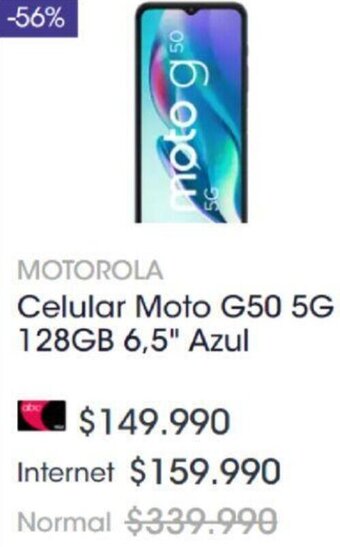 Abcdin Motorola Celular Moto G50 5G 128GB 6,5" Azul oferta
