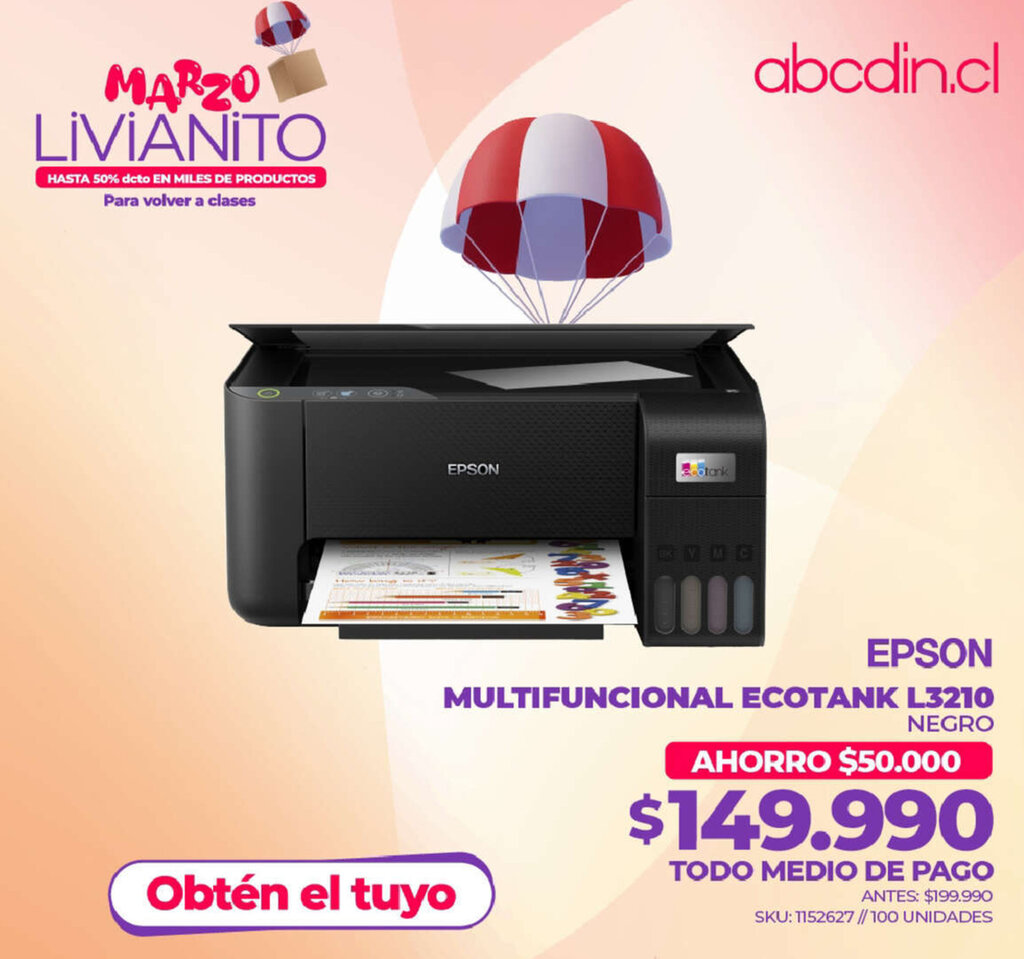 Abcdin Epson Multifuncional Ecotank L3210 oferta