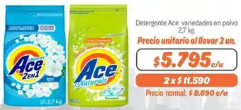 Mayorista 10 Detergente Ace Variadades en Polvo 2,7kg oferta