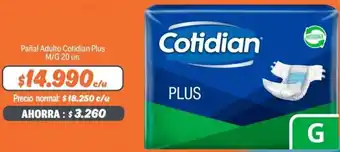 Mayorista 10 Pañal Adulto Cotidian Plus M/G 20un oferta