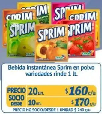 Alvi Bebida Instantánea Sprim en Polvo Variedades Rinde 10un x 1L oferta