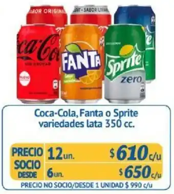 Alvi Coca- Cola, Fanta o Sprite Variedades Lata 6un x 350cc oferta