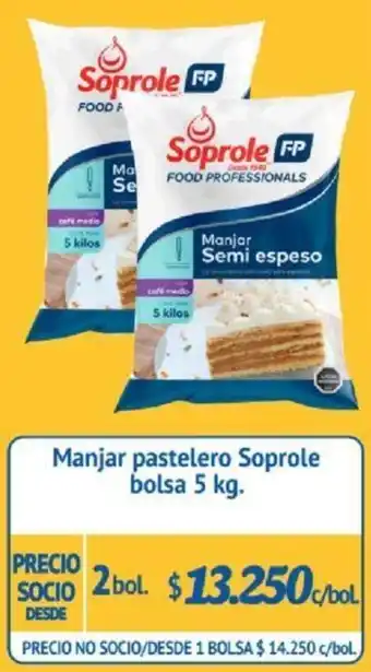 Alvi Manjar Pastelero Soprole Bolsa 2 bol x 5kg oferta