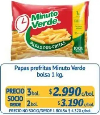 Alvi Papas Prefritas Minuto Verde Bolsa 2bol x 1kg oferta